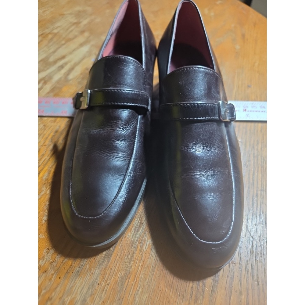 Enzo Angiolini Dark Brown Loafer Shoes‎ Sz 5.5 With Buckle